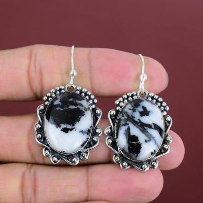 White Buffalo Turquoise Earring 925 Sterling Silver Earring Gemstone Earring White Buffalo Turquoise Jewelry Gifts For Her Handmade Jewelry