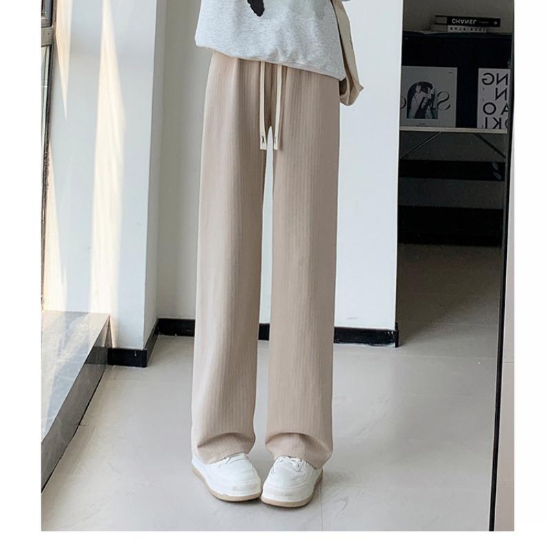 

Кашемировые брюки для женщин на осень и зиму, с высокой посадкой, на кулиске, прямые, повседневные, свободные, плюшевые, утолщенные, кашемировые брюки с широкими штанинами XL