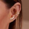 3Pcs/Set Fashion Gold Color Tassel Chain Ear Clip for Women Exquisite Sparkling Zircon Non-Piercing Ear Cuff Y2K Jewelry Gift