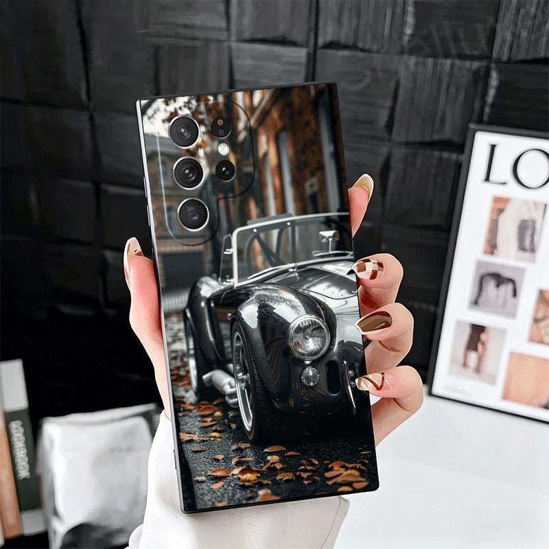Vintage Car Retro Nostalgia Soft Phone Case for Samsung Galaxy S26 S25 Edge S24 Ultra S23 Plus S22 S21 FE S20 Black Cover Back S