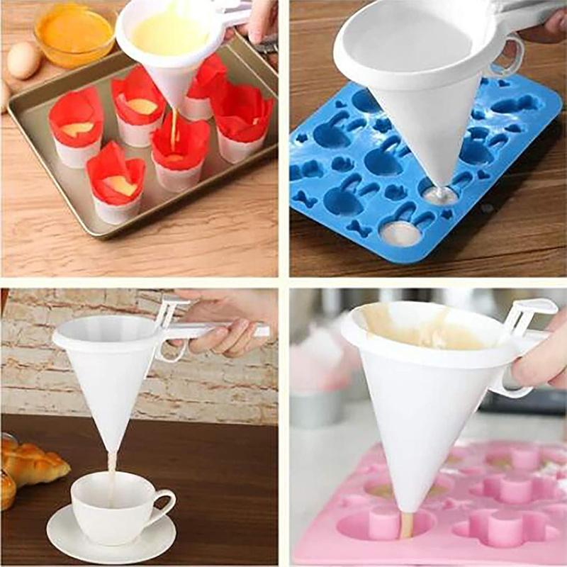 Adjustable Hand-held Baking Funnel Tool Chocolate Cream Batter Liquid Dispenser Pastry Mold Cookie Cupcake Pancake Baking Tool