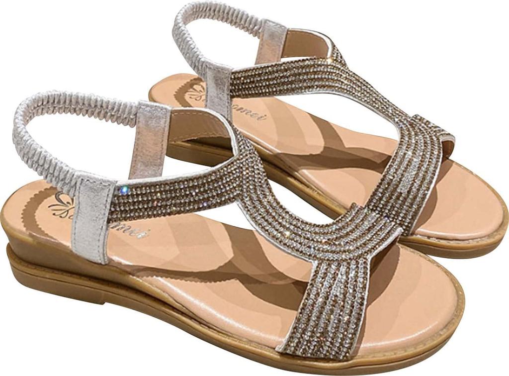 Easy To Move Strap Alky Low Flat Low Standing Easy To Office Junior High School School 24 [Neiman By] Sandals, Glitter, Comfortable, In, Shoes, Shoes,