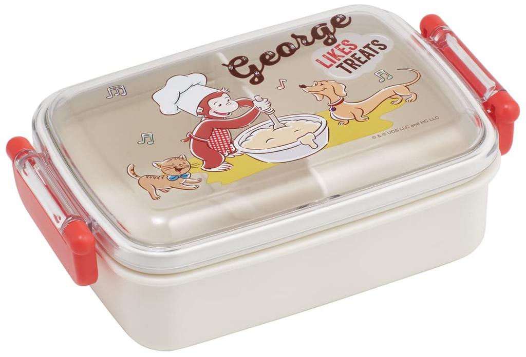 Skater Bento Curious George 23 for Made In Box, 450ml, Design, Antibacterial, Children, Japan, RBF3ANAG-A