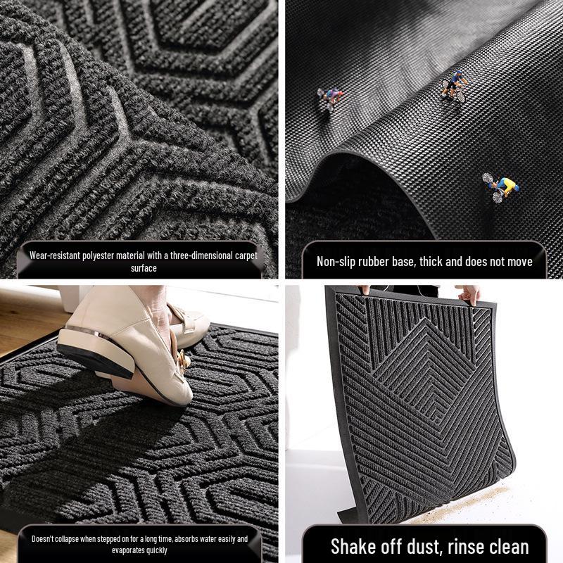 Anti-Slip Outdoor Rubber Door Mat - Dirt-Resistant High-End Entrance Carpet for Home.