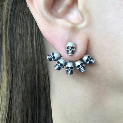 Vintage Cool Skeleton Earrings Studs Gothic Hip Hop Skeleton Hand Stud Earrings Rock Stainless Halloween Skull Ear Studs Women