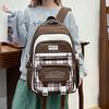 Schoolbag High Value Plaid Contrasting Color Backpack Female Campus Style Student Schoolbag Large Capacity Lightweight College Style Casual Backpack