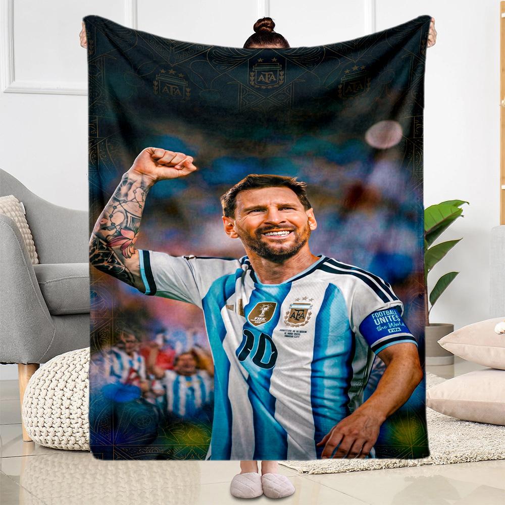 Messi 586 Decke Bequem Perfekt für Couch Sofa Picknicks Vier Jahreszeiten Universell Stilvolle Dekoration Geschenke Für Familie Oder Freunde