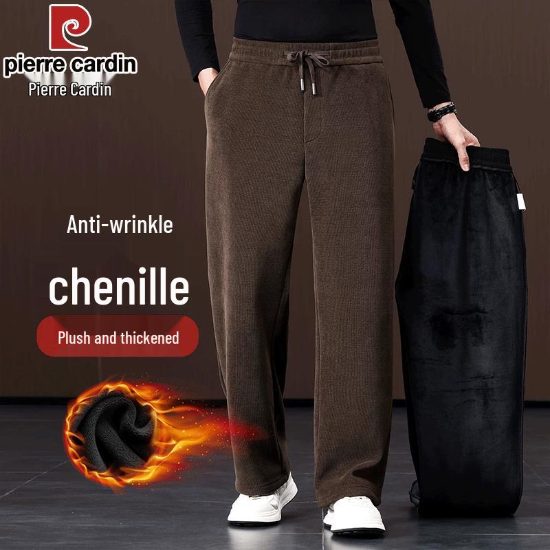 Pierre Cardin Men's Premium Chenille Straight-Leg Fleece-Lined Trousers