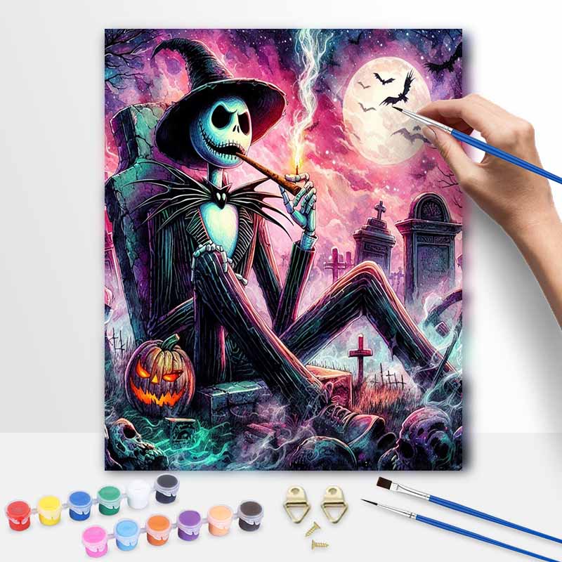 Disney Jack Skellington Oil Painting Kit Home Bedroom Wall Decor Handmade Gift Art Crafts Painting By Numbers Set Room Decoration Kits