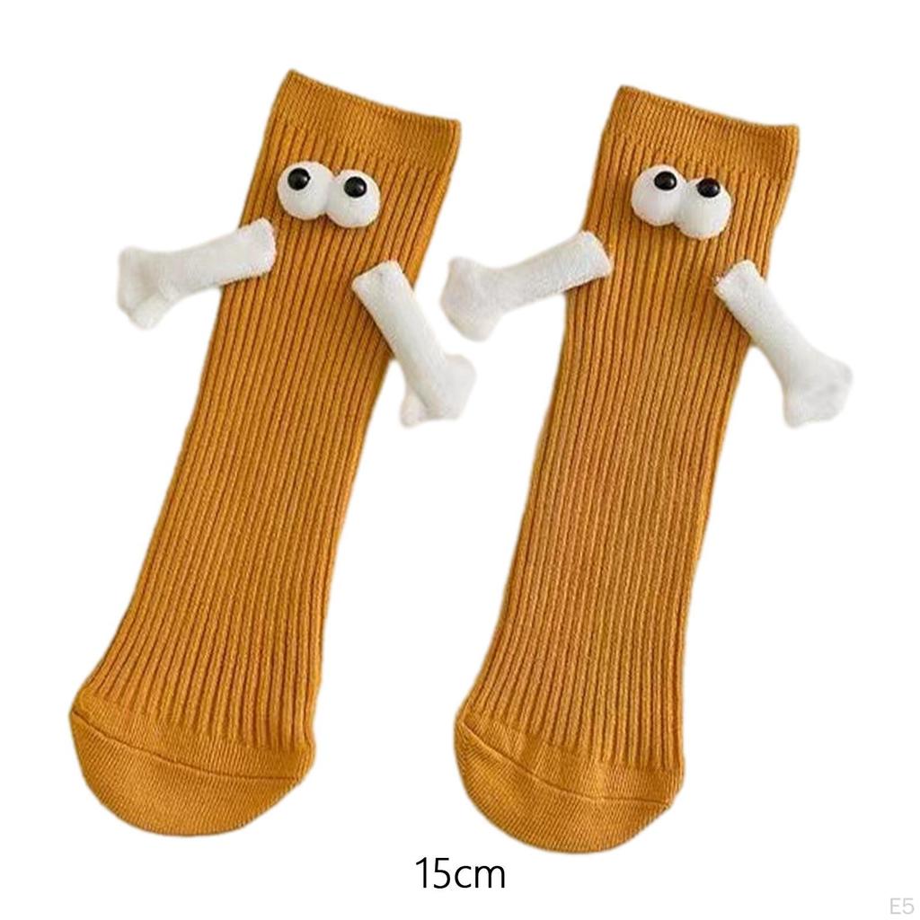 Mittellange Süße Socken Bequem für Damen Herren Paar Händchen haltend