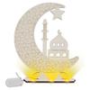 Unique Wooden EidMubarak Desk Ornament LED Moon Star DIY Lamp Light Table Decorations for Festive Celebrations
