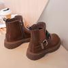 Autumn Girl Boot New Fashion Simple Ankle Boots Anti Slip Soft Sole Comfort Leather Boots Retro Trend Warm Short Kid Boot Botas