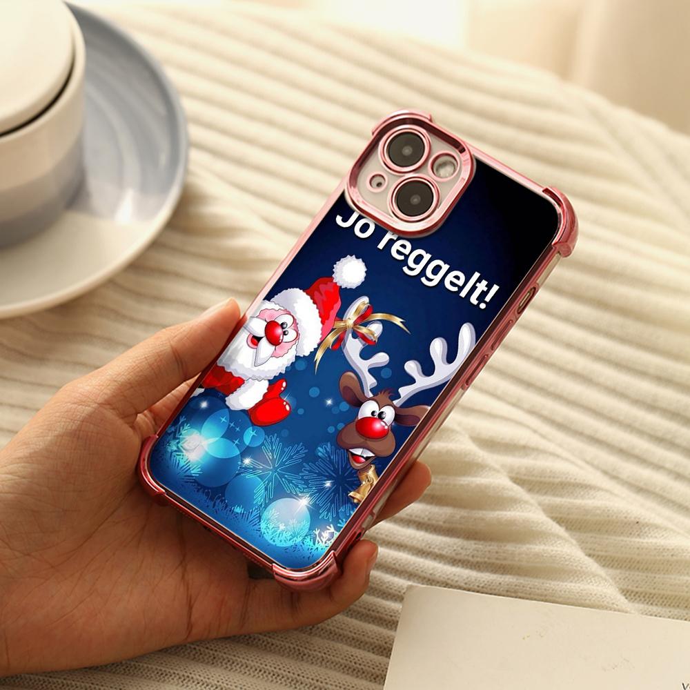 Ae117 Frohe Weihnachten Frohes Neues Jahr Design Galvanisierte TPU Handyhüllen für Xiaomi 11 Lite Redmi Note 13 Pro 12C Huawei Vier-Ecken-Schutzhülle