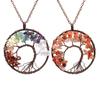 Vintage Handmade Multicolor Stone Crystal Tree of Life Pendant Necklace