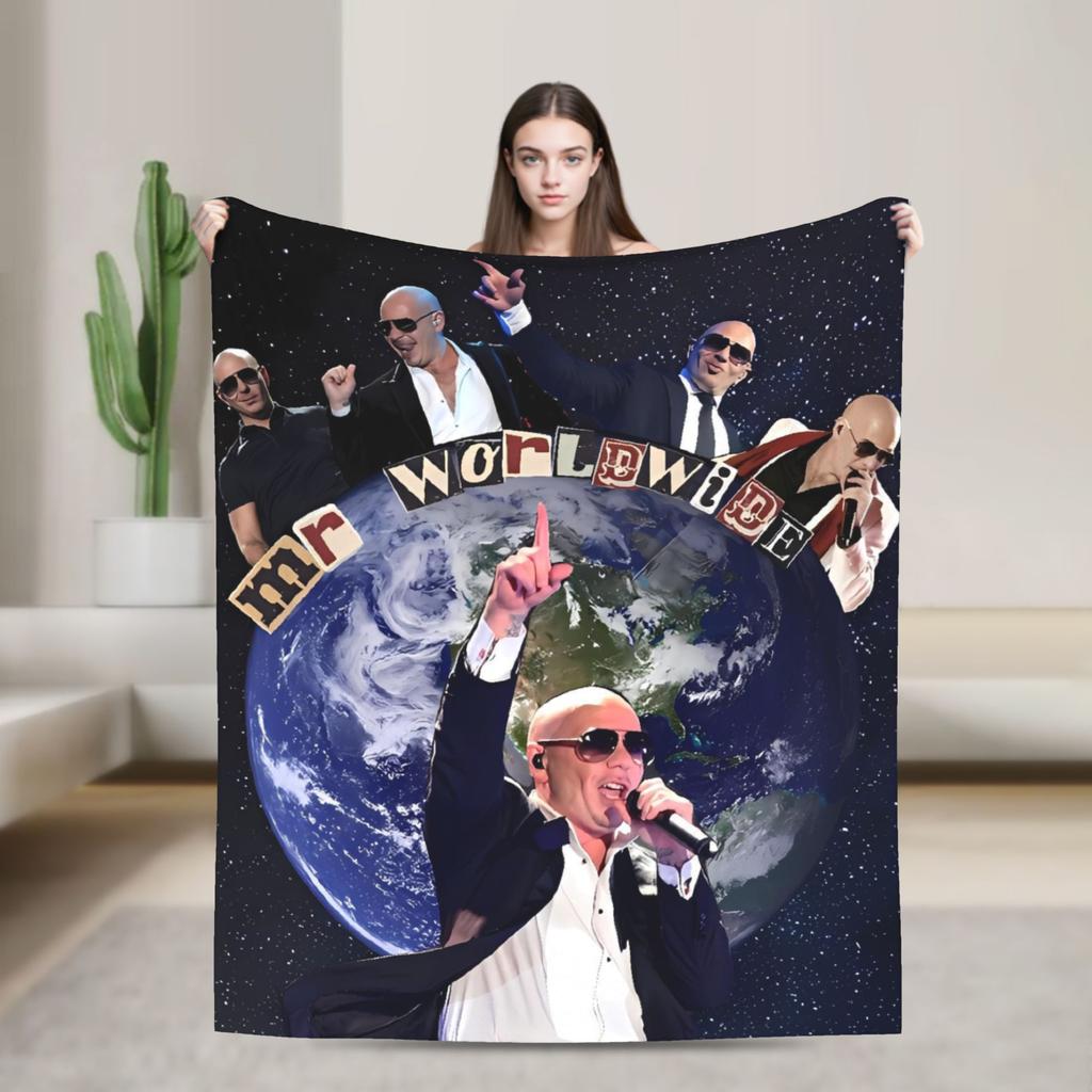 Pitbull Pan. Celosvětové legrační meme deky Teplé měkké plyšové přehozy pro domácí dekoraci Cestování Kancelář Flanelové přehozy na postel Postel