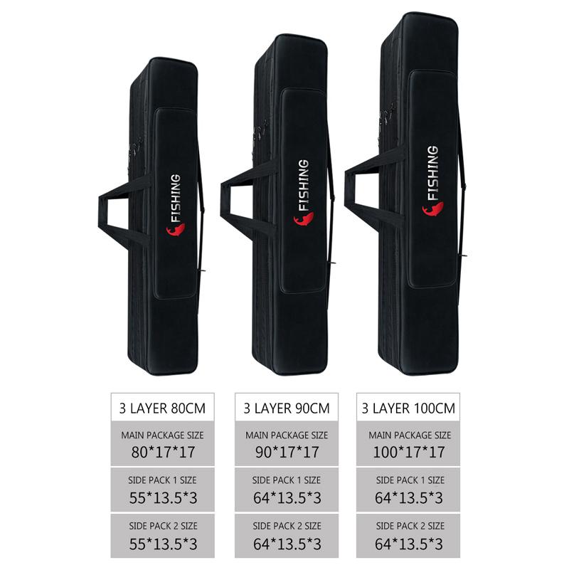 Saci de pescuit portabil multifuncțional Pânză 110/120CM Saci pentru undiță Cutie de depozitare cu două/trei straturi pentru Pesca XA143G