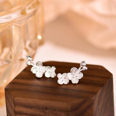 Women's Earrings, Gesan Flower Brushed Flower Bud Earrings, Light Luxury High-end Earrings, Versatile