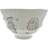 Sun Art Rice Bowl with Cat Katsushika Hokusai Japanese Matcha 12 x 7 Made in "Hokusai Animals" Design, Design, Tableware, Bowl, White, Approx. cm,