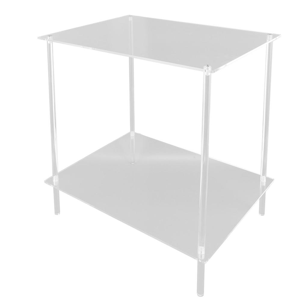 Side Table Acrylic 2 Tier Simple Lightweight Modern Bedside Table for Living Room Bedroom