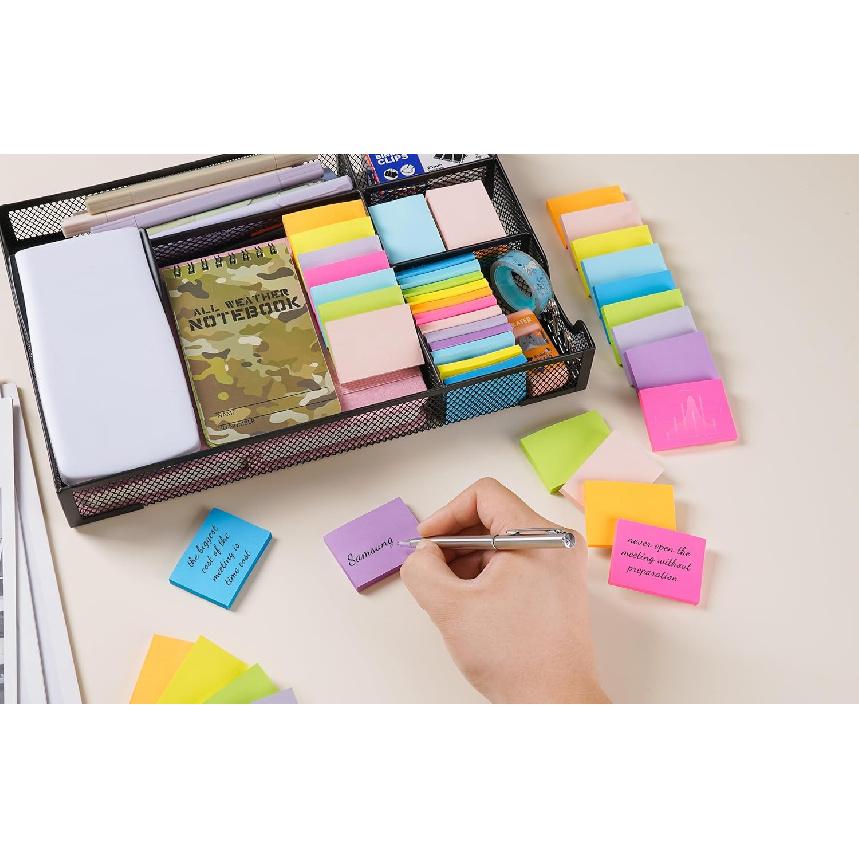 (54 Pads) Mini Sticky Notes 1.5x2 in, 9 Colors Bright Strong Adhesive Post, Suitable for School, Home, Office, Clean Removal