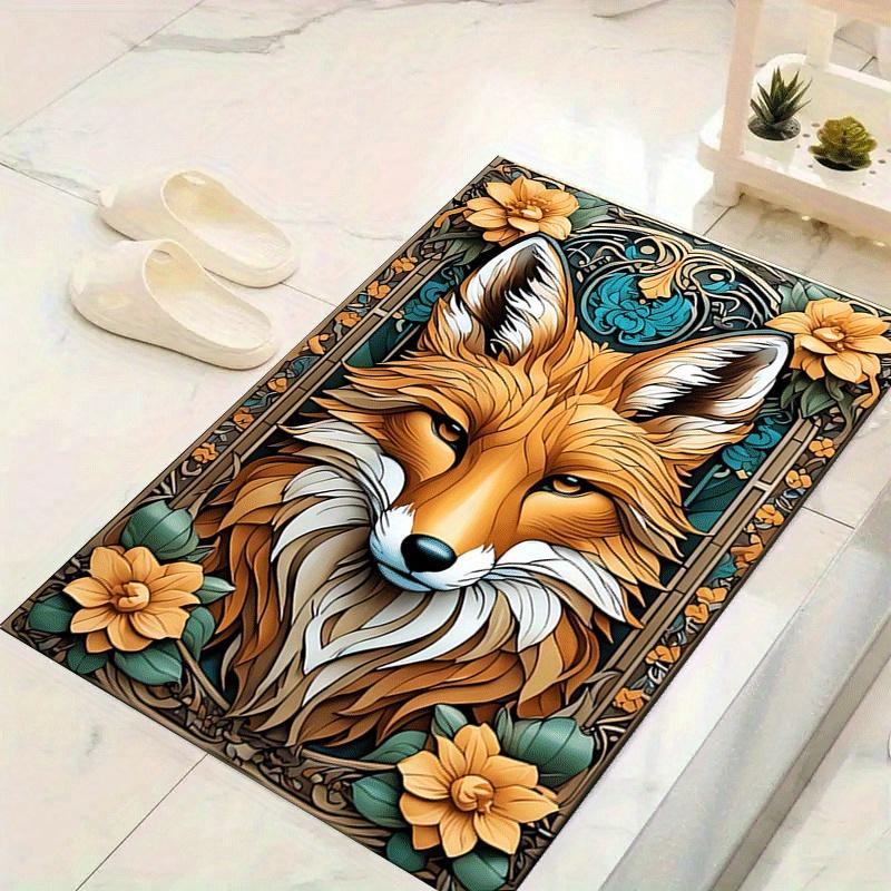 

1pc Majestic Fox Print, Design Indoor Area Rug, Soft, Anti-Slip, and Durable Gaming Room Decor for Bedroom, Living Room, and Exercise Rugs, 60cm by 90cm