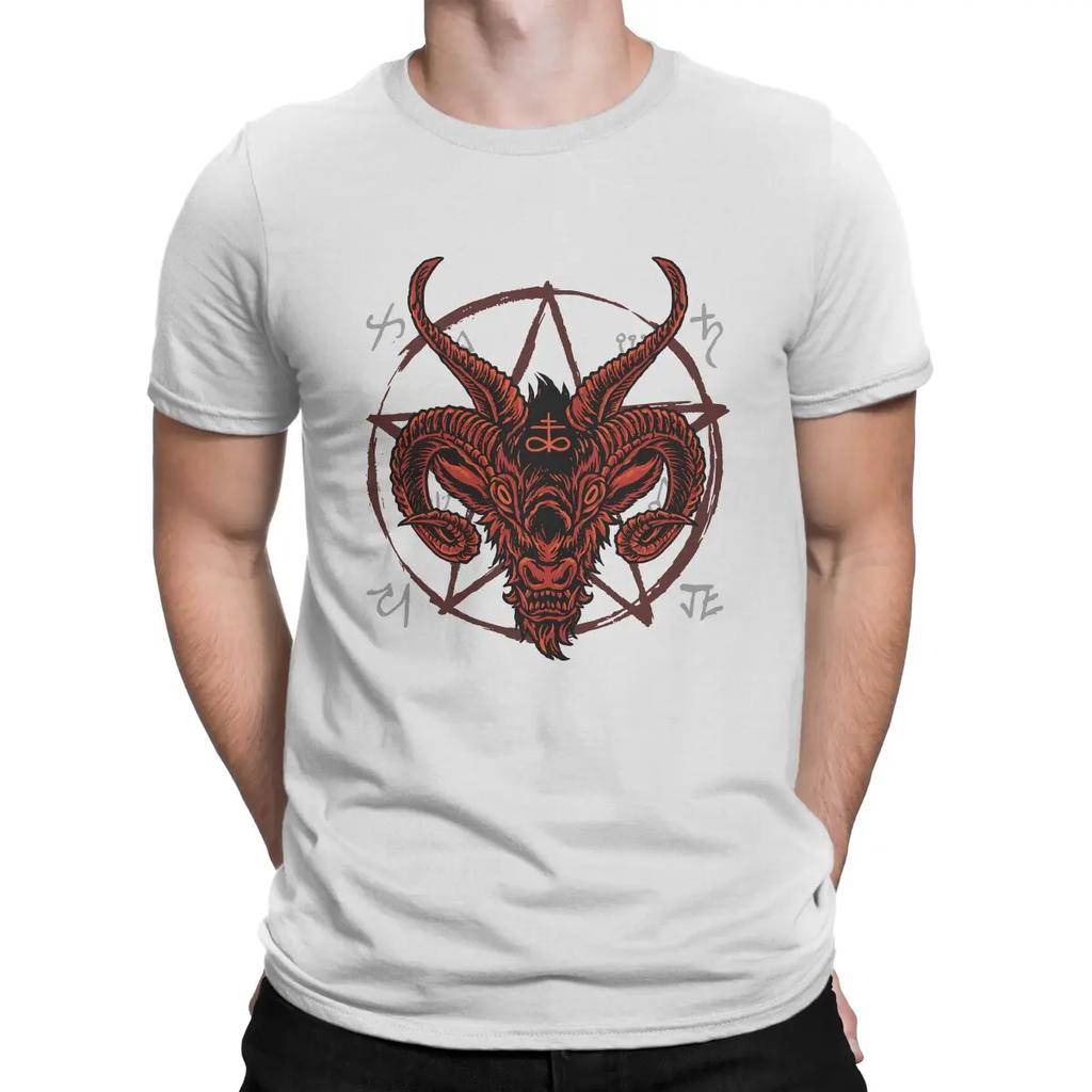 Satan Antichrist Goat Lucifer Devil Occult Classic Mans TShirt Baphomet Art Crewneck Tops 100 Cotton T Shirt Funny Top Quality