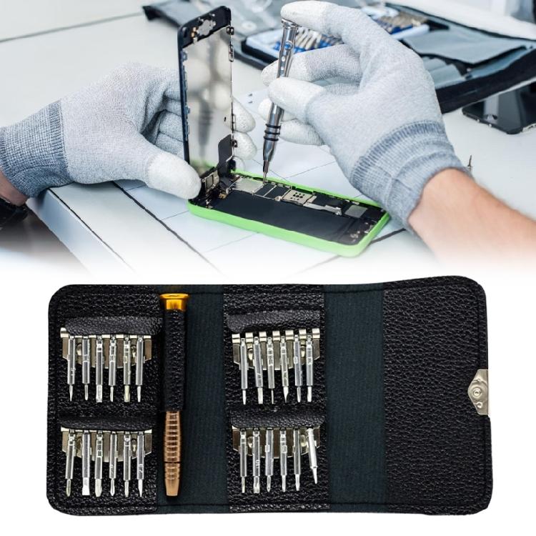 25 in 1 Precise Screwdriver Kit Electronics Repair Tool Driver Extension Rod with Leather Case for Phone Smartphone