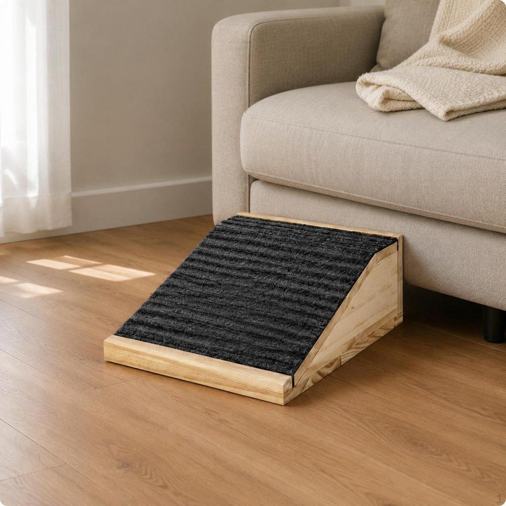 Hölzerne Haustierrampe Niedriger Winkel Hundetreppe Bewegliche Stufen für Kleine Hunde, Katzen, Sofa, Bett