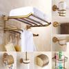 All Copper Antique Bathroom Hardware Set Towel Rack Basket Bath Storage Organizer