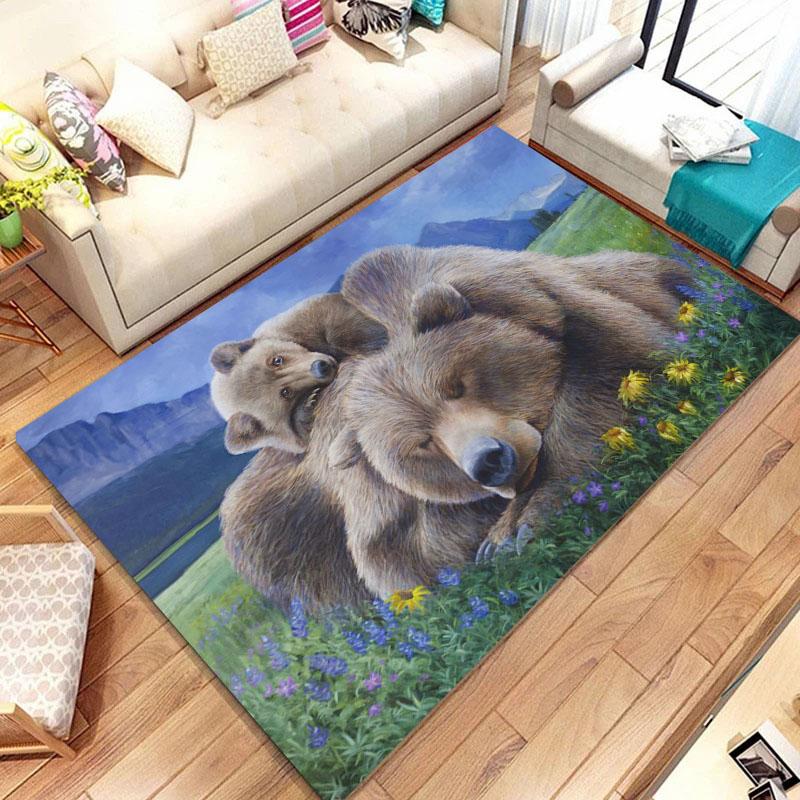 

Bears 3D Printing for Bedroom Living Room Hallway Long Strip Carpet Anti-slip Soft Area Rug Sofa Doormat Home Kitchen Decoration 40x60cm (16x24in)