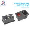 Inlet Plug Pin Connector 3 Pin IEC320 C14 Electrical Socket LED 250V Rocker Switch Brass 10A Fuse Computer Mount Accessories