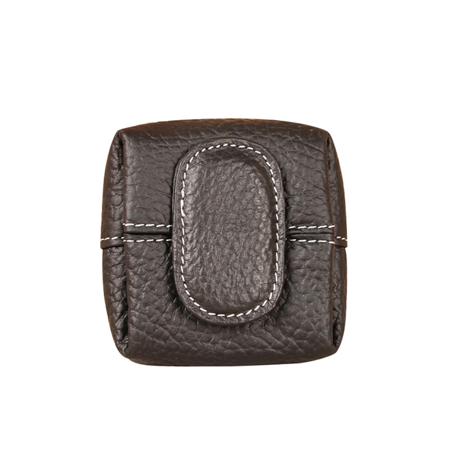 

Гаманець для монет, симпатичний гаманець із натуральної шкіри з верхнім шаром, місце для зберігання ключів, маленький жіночий гаманець із натуральної шкіри One Size чорний