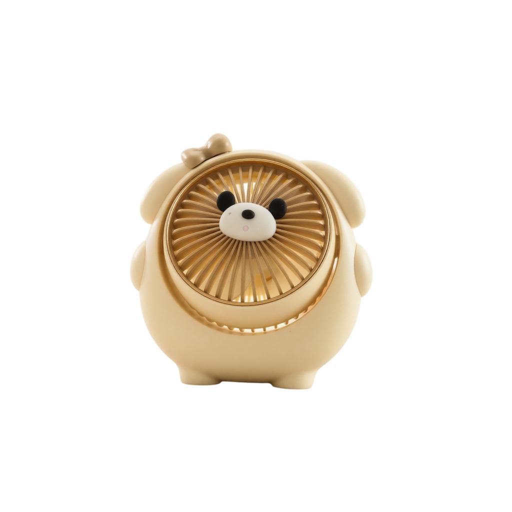 USB Rechargeable Desk Fan with Puppy Design for Home and Use