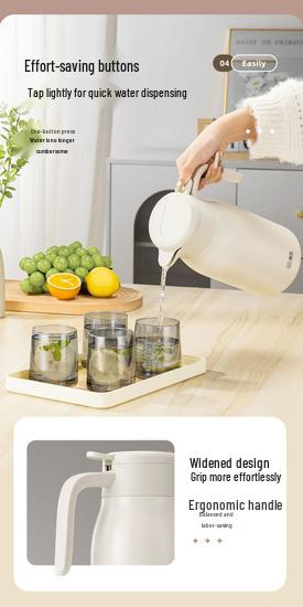 Fuguang Stainless Steel Large Capacity Desktop Thermos Kettle for Home, Office, or Dorm Use. Ideal for Hot Water and Tea Making.