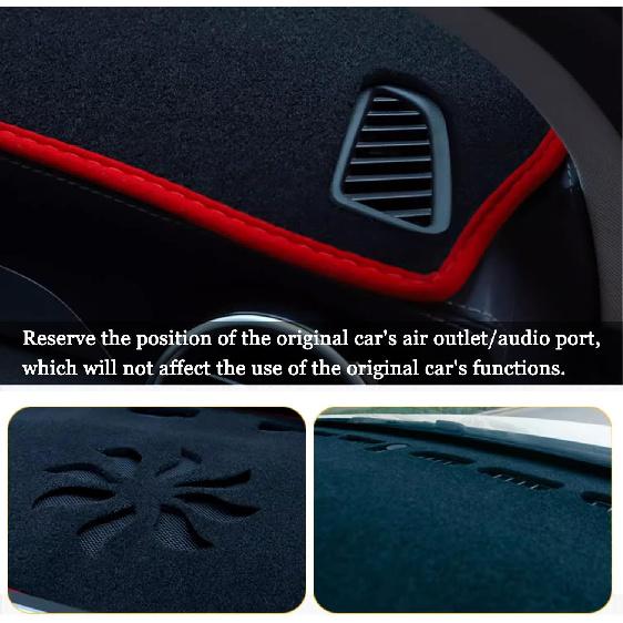 Dashboard Cover Dash Cover Mat Pad Carpet Custom Fit for Honda Civic Coupe Sedan/Hatchback 2016 2017 2018 2019 2020 2021 Accessories Anti-Skid Center