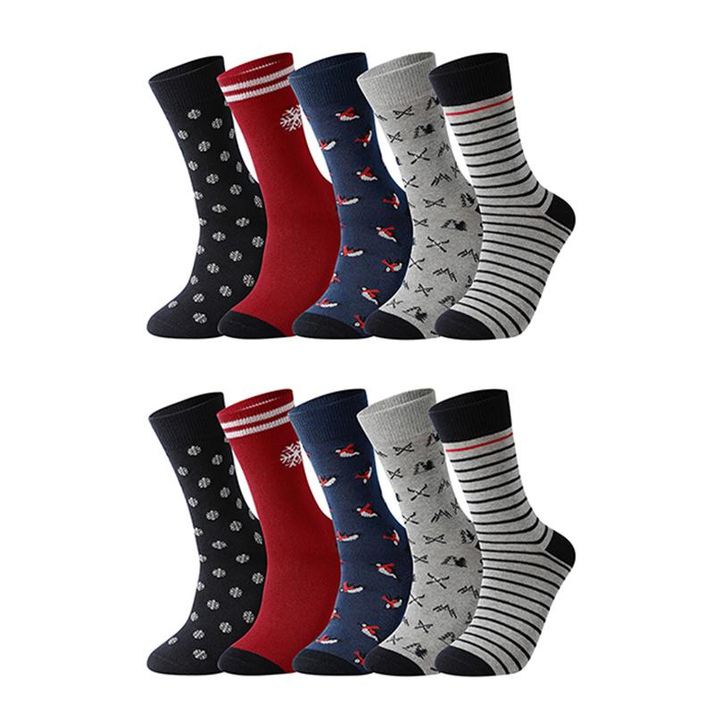 10 Pairs Men's Socks Cotton Business New Fashion Funny Sock With Print Animals Cartoon Middle Sock Male Casual Dresses Clothing