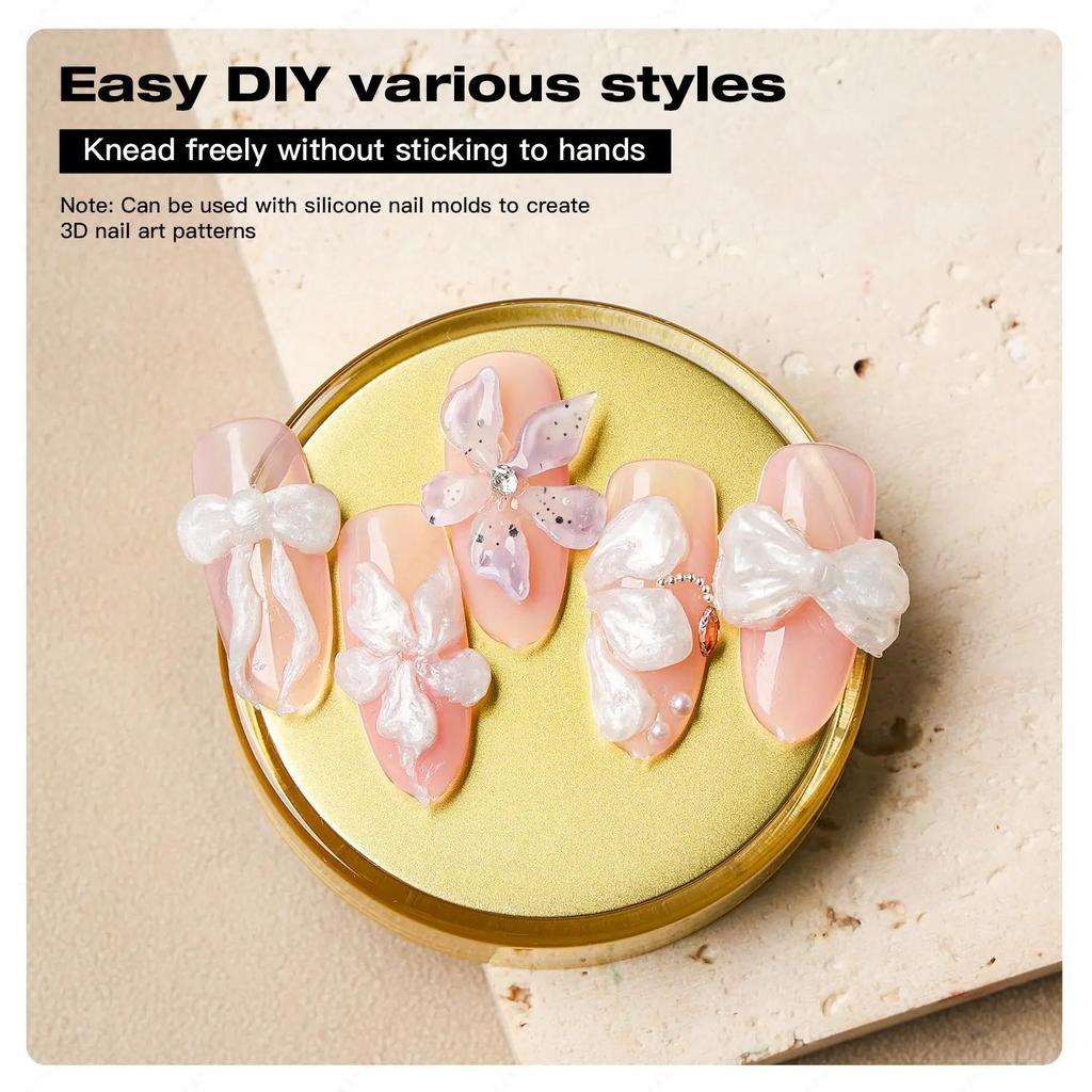 JTING Non Sticky 3D Effect Satin Carving Gel Polish White Color butterfly Flower 3D Modelling Gel Nail Polish OEM Private Label