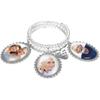 Hicarer Wedding Bouquet Picture Frame, 2.5 Inches Bride Bouquet Photo Charm Memorial Lacy Oval Photo Pendant for Wedding Memory Bridal Shower Large