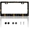Black Cat License Plate Frame Pet Animal License Plate Holder Personalise Stainless Steel Funny Design Compatible With Standard License Plate Frames