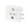 4Port Multimedia Wall Plate For TV9.5 RJ45 F Connectors Easy Direct Plugs No Solder Installation 86mm Wall Mount Panel