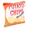 Potato Chips Plush Dog Toy Built In Rattling Paper Bite Resistant Squeaky Snack Bag Dog Toy for Puppy Potato Chip Orange