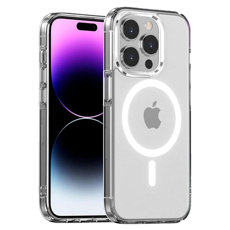Magnetic Clear Case For For Iphone 16 1 14 13 12 Pro Max Plus For Compatible Wireless Charging Cover Clear Protective Shell For iPhone 12 Mini