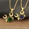 Nidin New Arrival Classic Crab Pendant Necklace for Women 4 Colors Cubic Zirconia Moon & Crab Choker Multicolor Fashion Jewelry