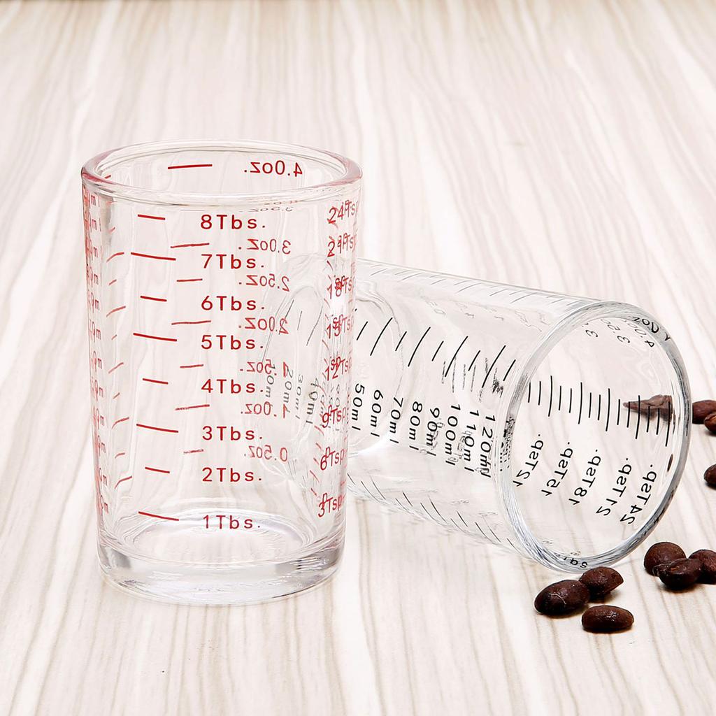 Durable 120ml Glass Kitchen Measuring Tool Precise Measuring Glass Cup with 120ml Capacity for Balanced Recipe Preps