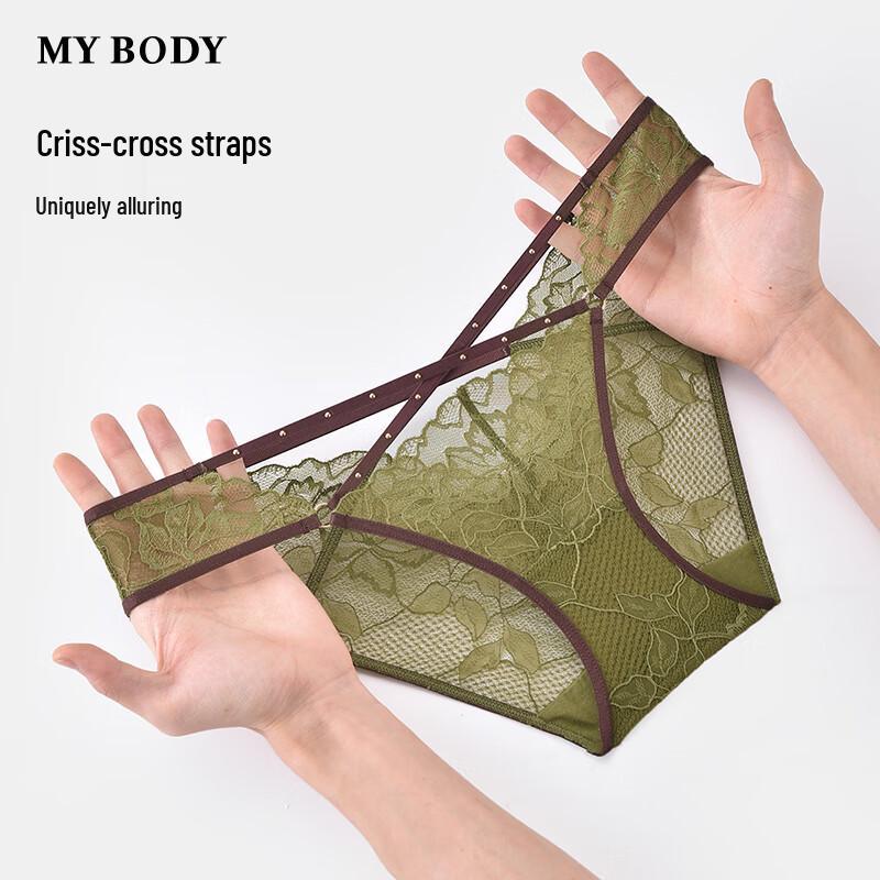 Mybody Women's Cinnabar Dot Sexy Low-Rise Lace Briefs