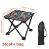 Ultra-Light Portable Folding Camping Stool with Storage Bag Side Pocket - Durable Frame, Quick Setup, Ideal for Camping, Fishing, Outdoor Activities