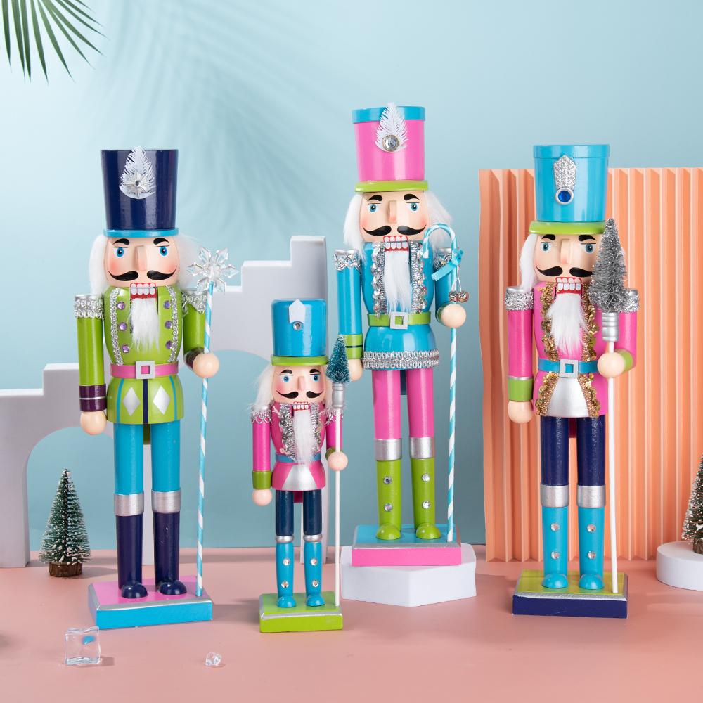 Colorful Candy Style Wooden Nutcracker Ornament