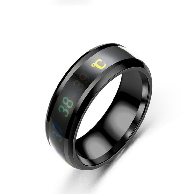 

Intelligent Temperature Sensitive Stainless Steel Ring for Couples and Health Lovers Waterproof Jewelry Wedding Gift