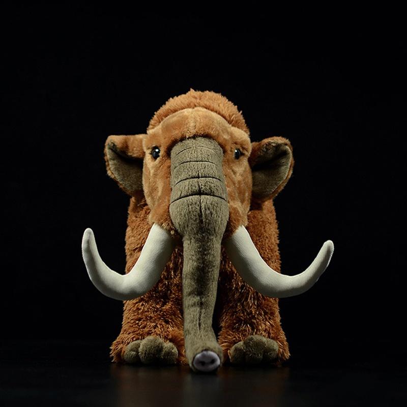 33cm Elefant realist Mamut Papusa Mamut Realistic Jucărie moale de pluș Mammuthus Primigenius Animale Model Copii Cadouri de Crăciun