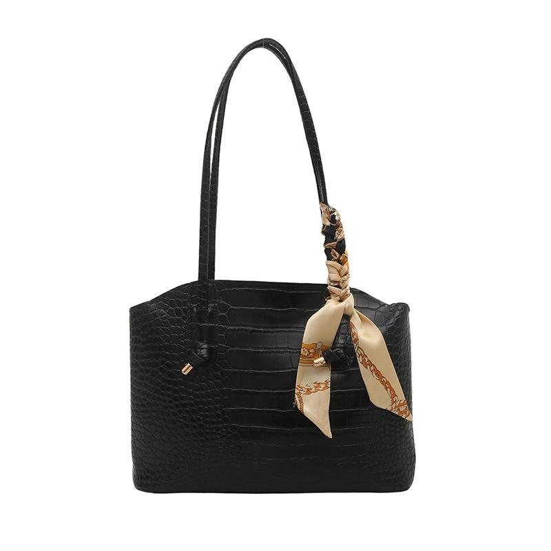 New crocodile texture fish pattern women's shoulder bag fashionable and elegant versatile commuter large-capacity tote bag